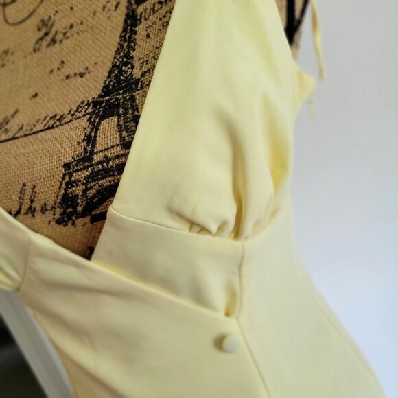 Revolve Camila Coelho Aaliyah Sleeveless Midi Dress Butter Yellow Stretch US -S - Picture 7 of 11